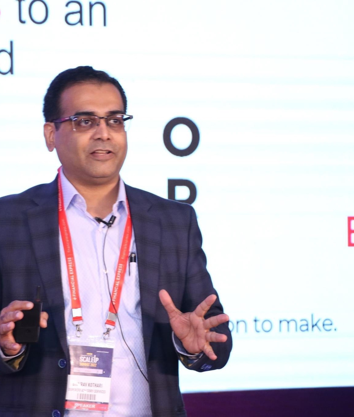Bhairav Kothari speaking at the Financial Express ScaleUp Summit