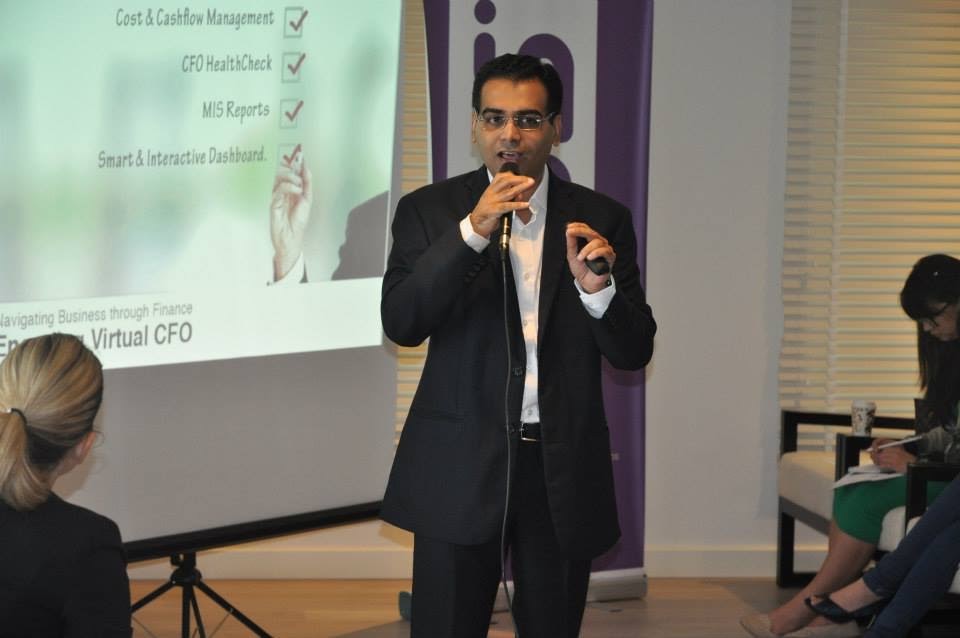 Bhairav Kothari running a workshop on the virtual CFO model in Dubai