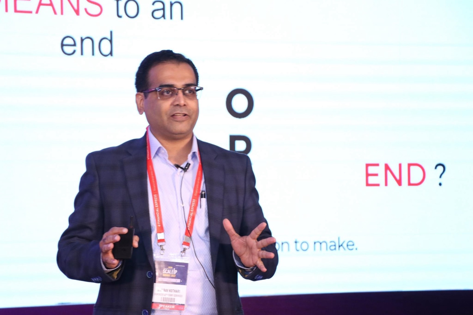Bhairav Kothari delivering a masterclass at the Financial Express ScaleUp Summit
