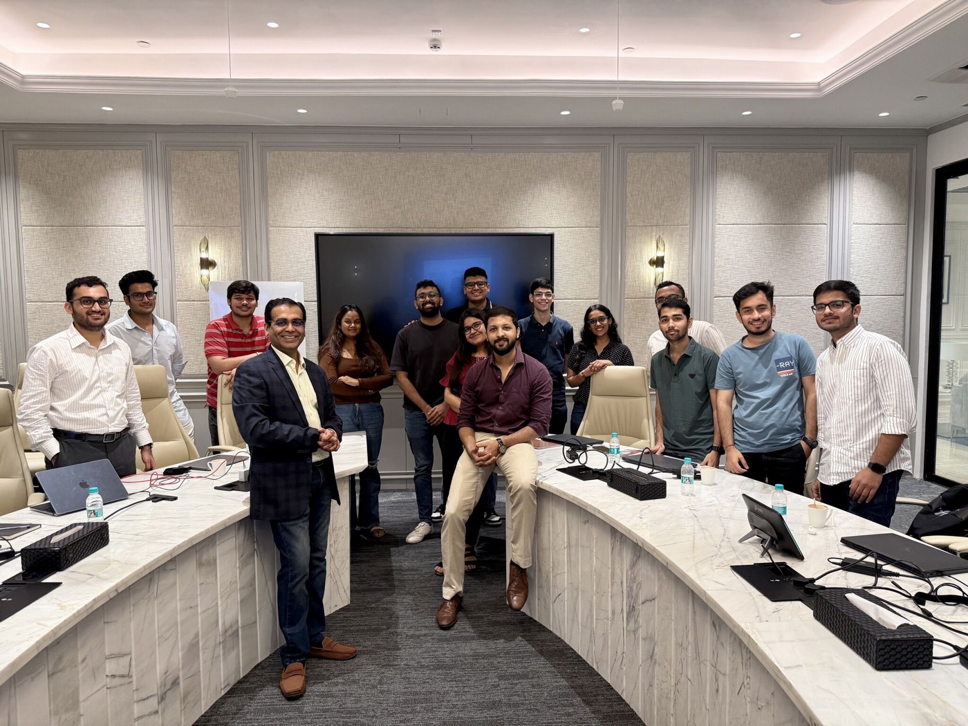 Bhairav Kothari with participants after a workshop on financial modelling
